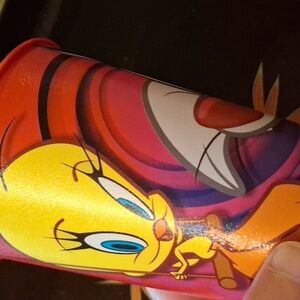 Hallmark Bright Orange Party Cup Sylvester Tweety Warner Brothers Plastic